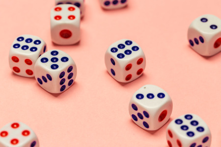 risk concept - playing diceの写真素材