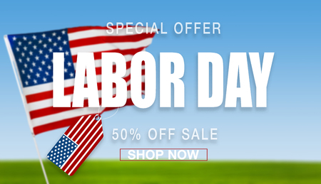 Happy Labor day banner, american patriotic backgroundの写真素材