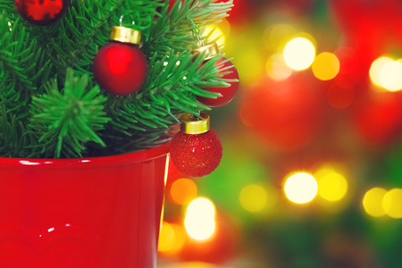 Decorated Christmas tree closeup.の写真素材