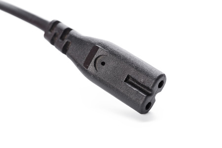 Black electric plug cable isolated on white
