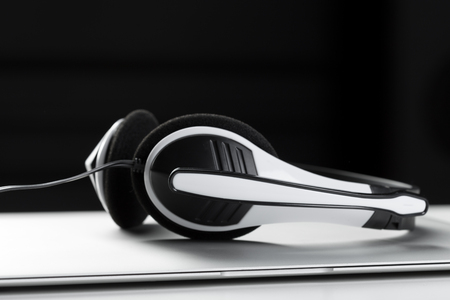 headset with microphone close upの写真素材