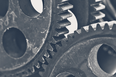 Close-up view of stack of gears