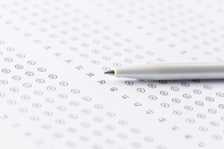 Test score sheet with answers