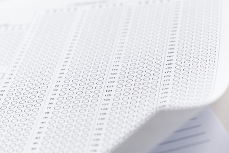 Test score sheet with answersの写真素材