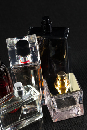 perfume bottle on a dark backgroundの写真素材