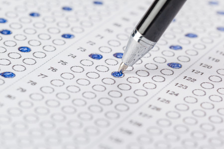 Test score sheet with answersの写真素材