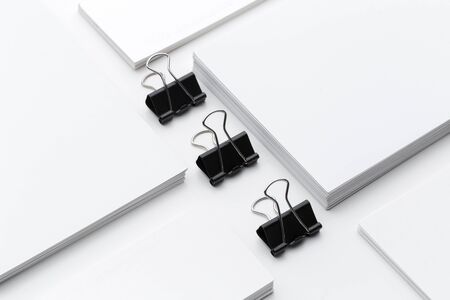 Blank stationery business branding isolated on white background. Creative Photo