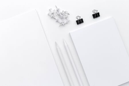Blank stationery business branding isolated on white background. creative photo