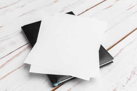 white paper on table. close up. creative photoの写真素材