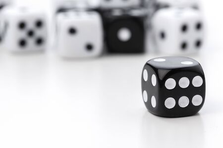 dice isolated on white background. creative photo.
