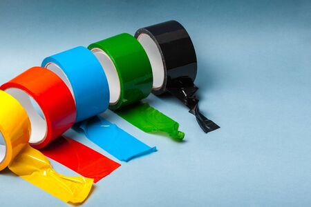 Rolls of insulation adhesive tape multicolored isolating tapeの写真素材