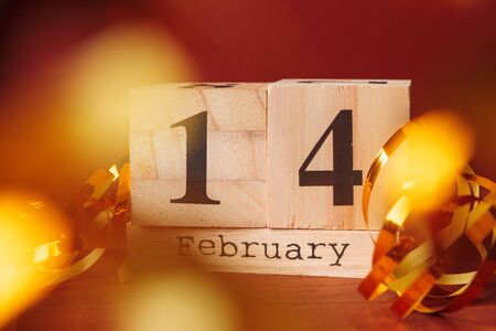 calendar with St. Valentine date. creative photo.