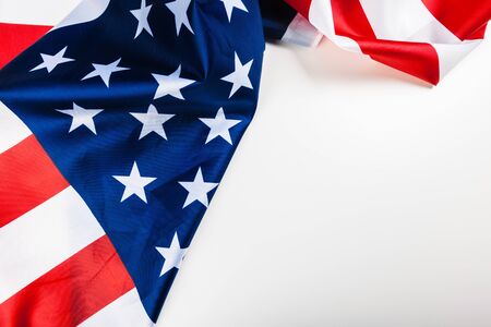 American flag border isolated on white background creative photo.