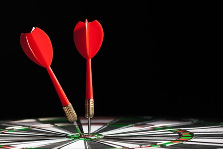dartboard business success concept close up. creative photo.の写真素材