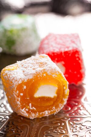 Turkish delight close up creative photo. macroの写真素材