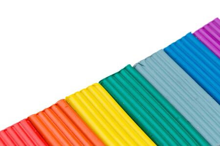 plasticine colorful sticks isolated over white background