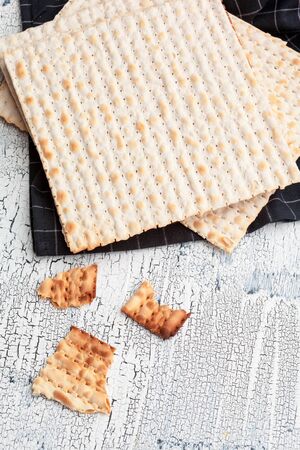matzo flatbread for Jewish high holiday celebrations on the table
