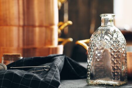 New copper cookware for professional kitchen
