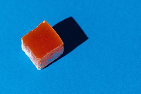 Square shaped turkish delight lokum sweets close upの写真素材