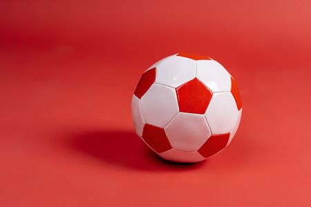 Ball for soccer game on a paper background. Close up.の写真素材