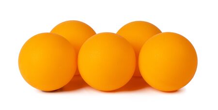 Table tennis balls isolated on white background
