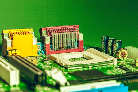 Close up of a electronic circuit board with processor