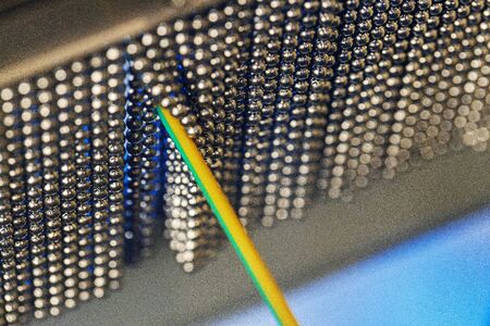 Dry Test Impulse Apparatus for testing insulated cable conductors. Cable production close up..