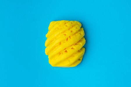Soap for hand washing on a blue background.