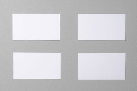 Business mock up cards with copy space on greyの写真素材