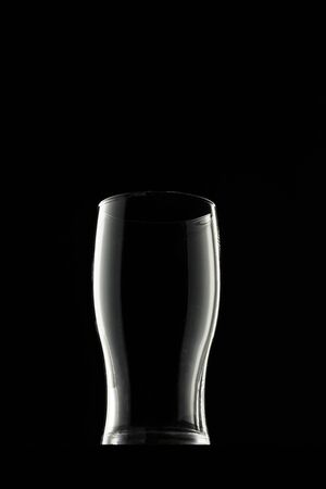 Empty glass on black backgroundの写真素材