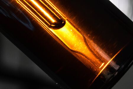 Close up photo of glass cosmetics container for oily textureの写真素材