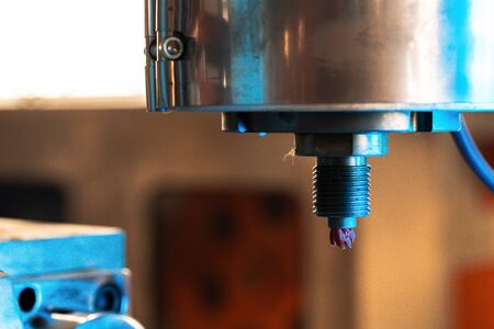 Industrial automotive machine tool equipment parts details close up