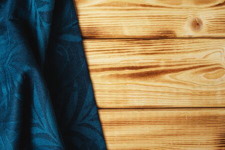 Kitchen towel or napkin over the wooden table.の写真素材