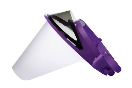 Medical visor face shield on white backgroundの写真素材