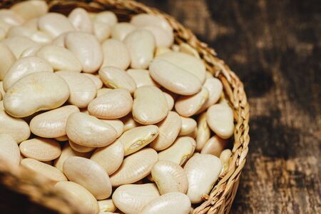 Heap of beans. Raw beans texture background. Close up.の写真素材