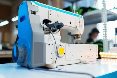 Sewing department of a textile factory interior close upの写真素材