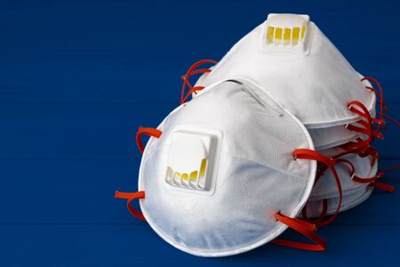 White medical mask for protection against viruses and pollution