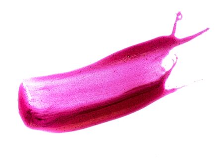 Pink lip gloss swatch isolated on white backgroundの写真素材