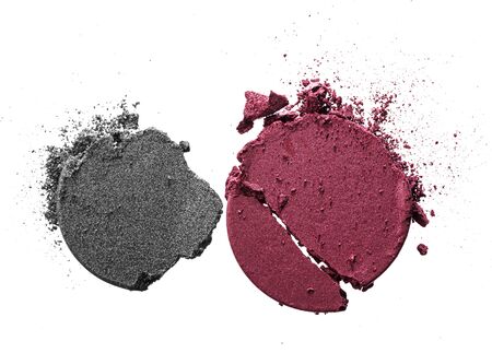 Scattered eye shadow sample swatch on white backgroundの写真素材