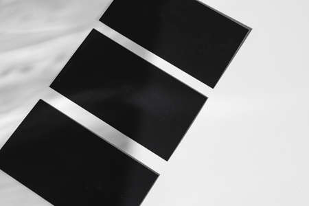 Dark photo of business identity template mockup, copy space