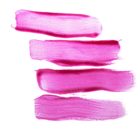Pink lip gloss swatch isolated on white
