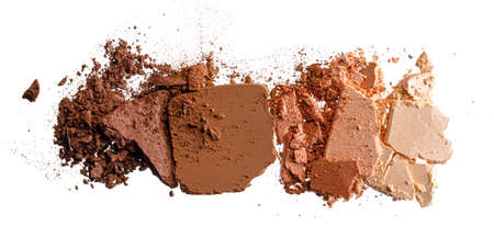 Scattered eye shadow sample swatch on white backgroundの写真素材