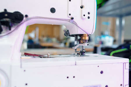 Sewing department of a textile factory interior close upの写真素材