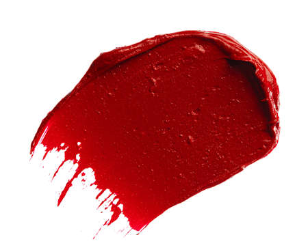 Lipstick smear smudge swatch isolated on white backgroundの写真素材