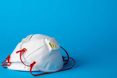 White medical mask for protection against viruses and pollutionの写真素材