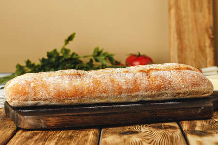 Close up photo of chiabatta bread loaf