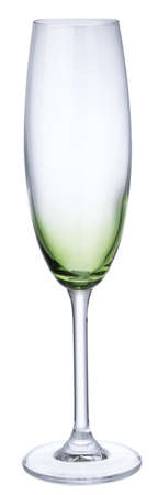 Empty champagne glass isolated on white backgroundの写真素材