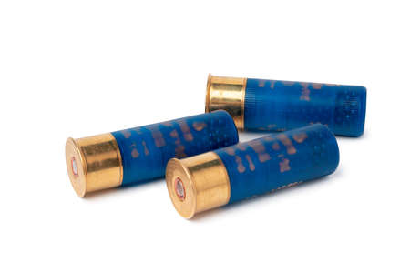 Shotgun shell cartridge isolated on white background