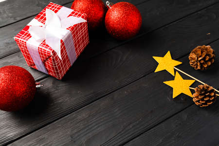 Simple Christmas festive background with copy spaceの写真素材