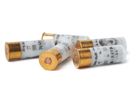 Shotgun shell cartridge isolated on white background